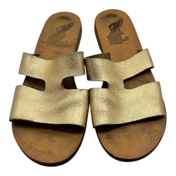 Ancient Greek Sandals metallic gold Apteros slip-on size EU 40 US 9.5 - Picture 2 of 8